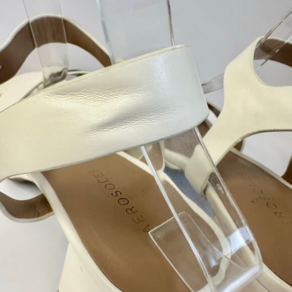 Aerosoles Cosmos Crisscross Platform Sandal in Eggshell Size 9.5 Block Heel - Picture 10 of 16